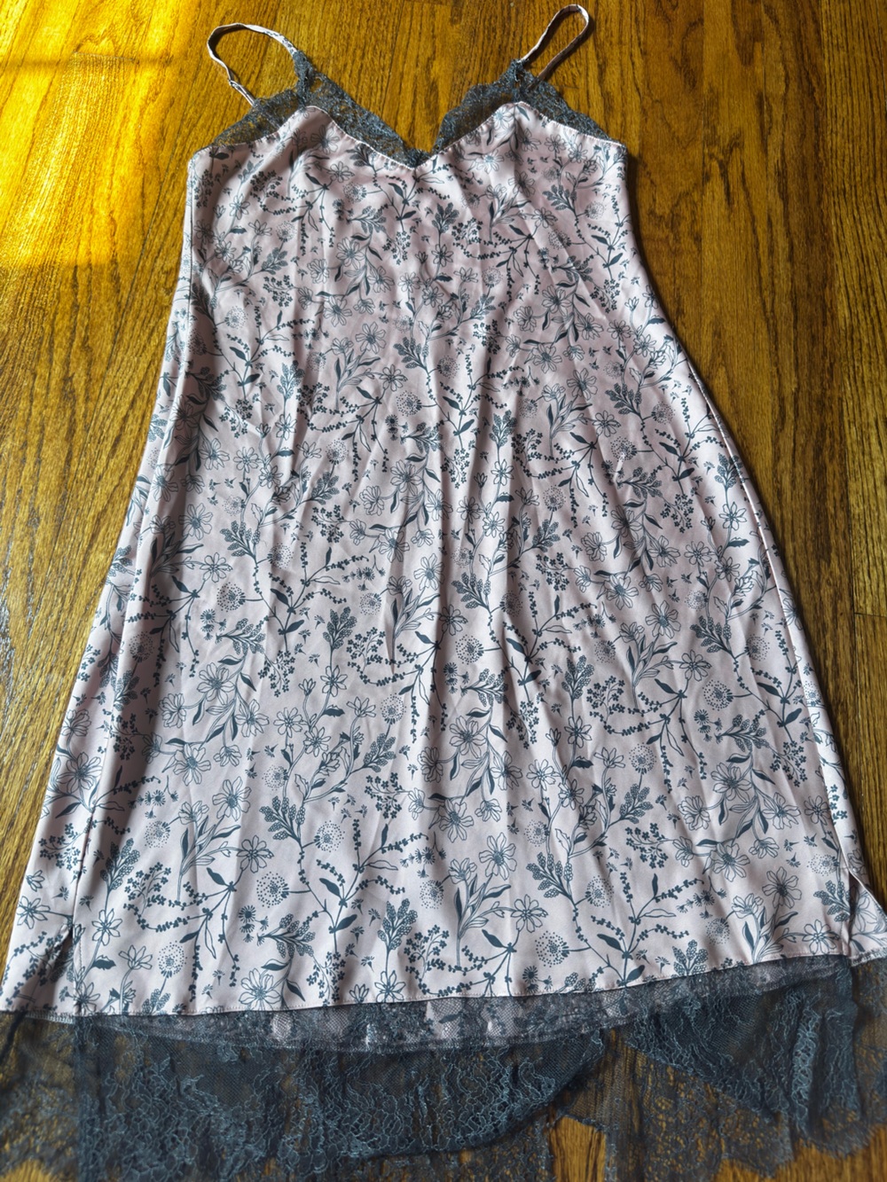 Vintage Victoria's Secret Silk Slip Dress with Lace Trim